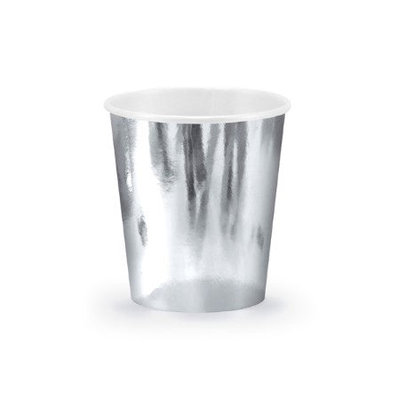 Silver Large Foil Cups I Pretty Silver Tableware &amp; Decorations I My Dream Party Shop I UK