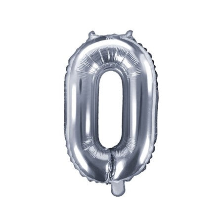 Small Silver Foil Number 0 Balloons 14 Inches I My Dream Party Shop I UK