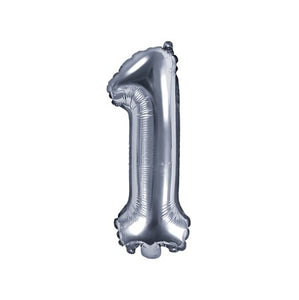 Small Silver Foil Number One Balloons 14 Inches I My Dream Party Shop I UK