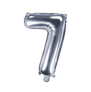 Small Silver Foil Number Seven Balloons 14 Inches  I My Dream Party Shop I UK