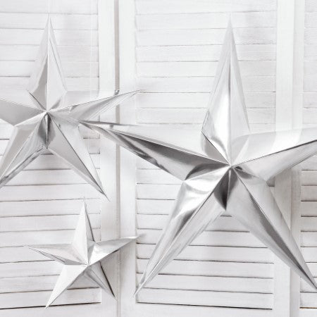 Silver Mirror Star Decoration I Silver Decorations I My Dream Party Shop I UK