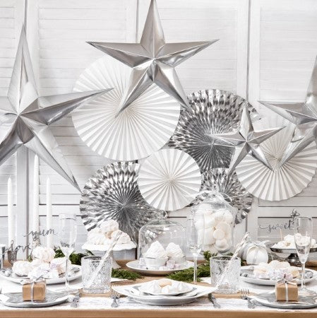 Silver Mirror Star Hanging Decoration I Silver Party Decorations I My Dream Party Shop I UK