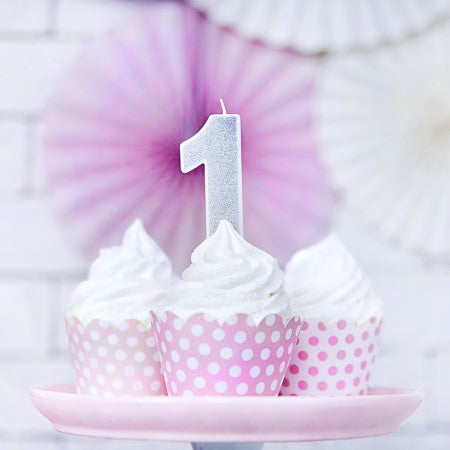 Silver Glittery Number Candles I Cool Cake Decorations I My Dream Party Shop I UK