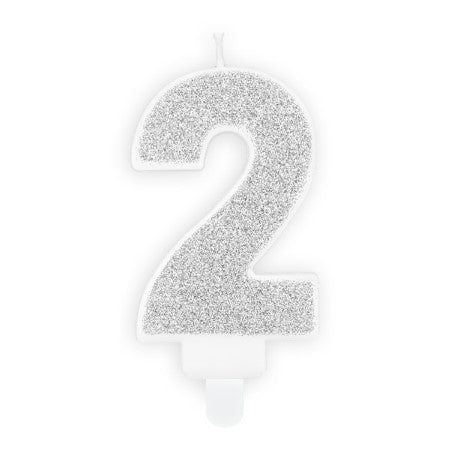 Silver Number Candles I Modern Cake Decorations I My Dream Party Shop UK