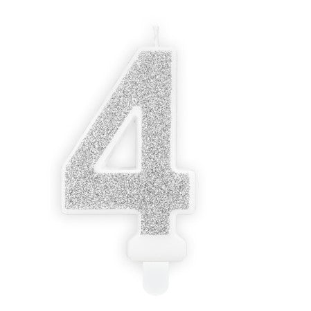 Silver Glittery Birthday Candle Numbers I My Dream Party Shop I UK