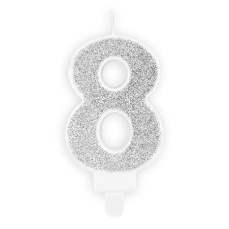 Silver Number Candles I Modern Cake Accessories I My Dream Party Shop UK