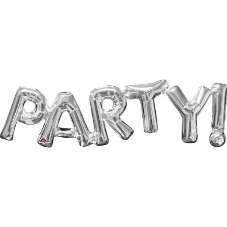 Silver Party Word Balloon I Cool Party Balloons I My Dream Party Shop I UK