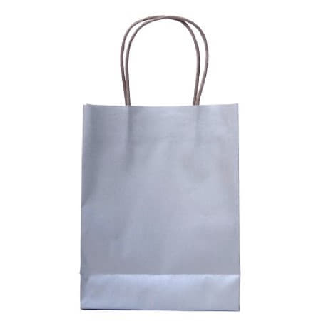 Silver Party Bags with Handles I Modern Silver Party Supplies and Decorations I UK