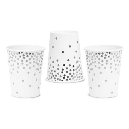 Silver Polka Dot Cups I Modern Silver Tableware and Decorations I UK