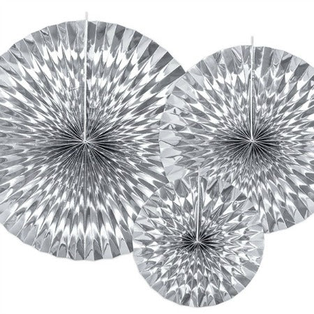 Silver Rosette Fans I Stunning Party Decorations I My Dream Party Shop I UK