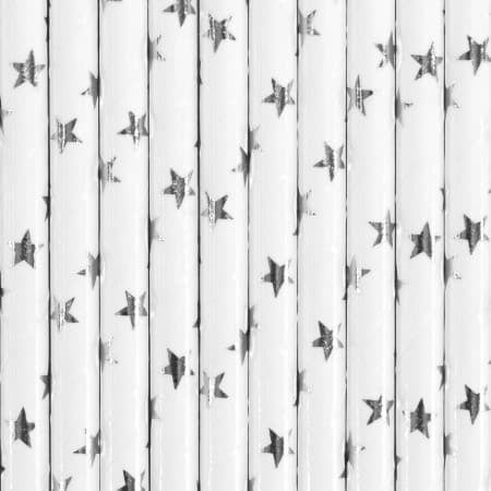 Silver Star Straws I Modern Silver Party Supplies I My Dream Party Shop I UK
