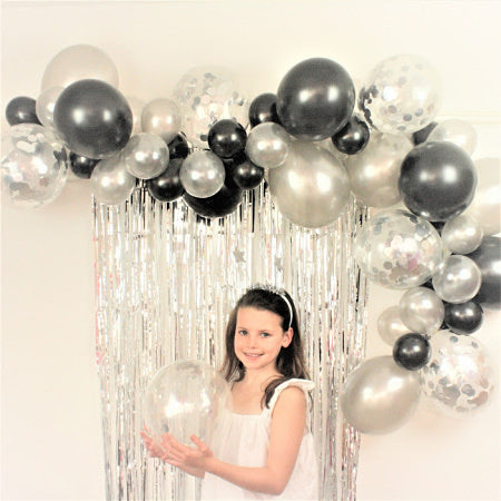 Black and Silver Balloon Garland Kit I Balloon Garlands I My Dream Party Shop I UK