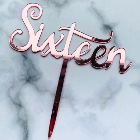 Sixteen Cake Topper Rose Gold I 16th Birthday Party I My Dream Party Shop