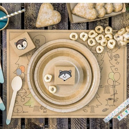 Small Brown Round Kraft Plates I Woodland Party Tableware I My Dream Party Shop UK