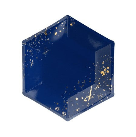 Small Navy and Gold Hexagonal Plates I My Dream Party Shop UK