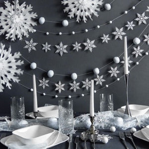 White Snowflake Garland I Frozen Party Decorations I UK