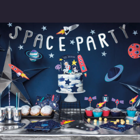 Silver &quot;Space&quot; Party Banner I My Dream Party Shop I UK