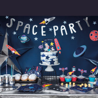 Silver "Space" Party Banner I My Dream Party Shop I UK