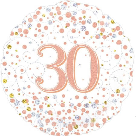 Rose Gold Fizz 30th Birthday Balloon I 30th Birthday Party Decorations I My Dream Party Shop UK