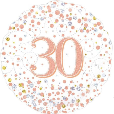 Rose Gold Fizz 30th Birthday Balloon I 30th Birthday Party Supplies I My Dream Party Shop UK