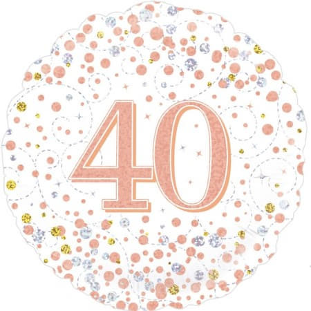 Sparkling Fizz 40th Birthday White and Rose Gold I 40th Birthday Party I My Dream Party Shop UK