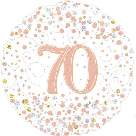 Sparkling Fizz 70th Birthday White and Rose Gold I 70th Birthday Party I My Dream Party Shop UK