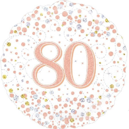 Sparkling Fizz 80th Birthday White and Rose Gold I 80th Birthday Party I My Dream Party Shop