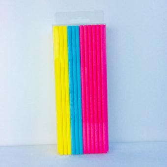 Summer Yellow, Pink and Blue Paper Straws I Cool Party Tableware I My Dream Party Shop UK