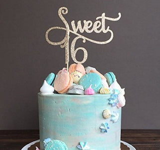 Gold Sweet Sixteen Cake Topper I Sixteenth Birthday I UK