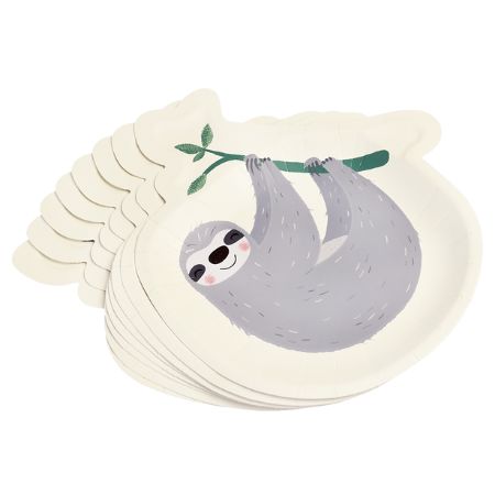 Sloth Paper Party Plates I Sloth Party Supplies I My Dream Party Shop UK