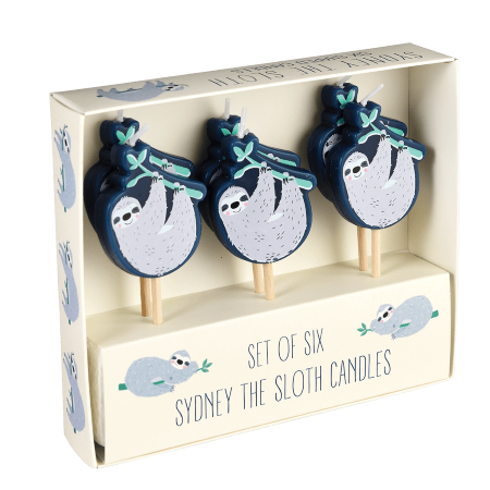Sydney The Sloth Party Candles I Sloth Party Tableware I My Dream Party Shop UK