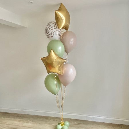 Taupe, Green and Animal Print Helium Balloon Bouquet I Collection Ruislip I My Dream Party Shop