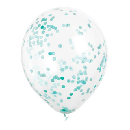 Teal Blue Confetti Balloons I Turquoise Balloons and Decorations I My Dream Party Shop