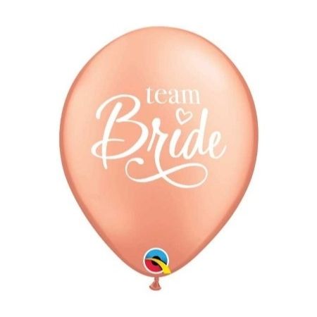 Team Bride Metallic Rose Gold Latex Balloons I Hen Party Supplies I My Dream Party Shop