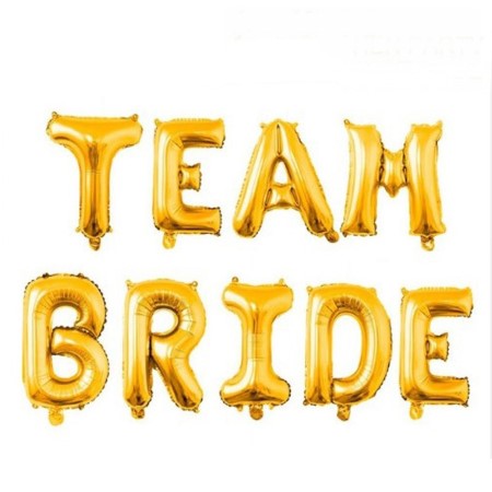 Gold Team Bride Balloon Bunting I Cool Hen Party Balloons &amp; Decorations I My Dream Party Shop I UK