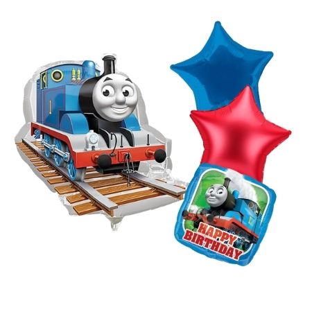 Thomas Supershape and Star Trio Helium Balloon Bouquet I My Dream Party Shop