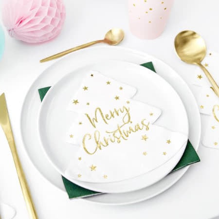Tree Shaped Merry Christmas Napkins I Christmas Tableware I My Dream Party Shop 