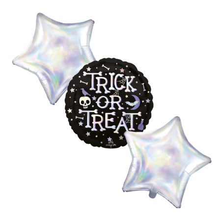 Iridescent Trick or Treat Helium Balloon Set I Halloween Balloons for Collection I My Dream Party Shop