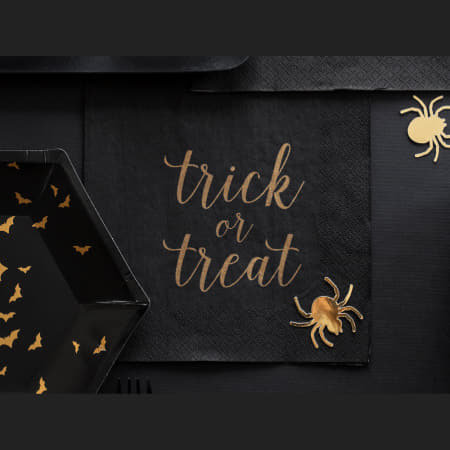 Trick or Treat Black Napkins I Modern Halloween Party Supplies I My Dream Party Shop I UK