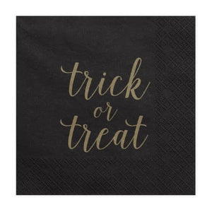 Trick or Treat Black Napkins I Cool Halloween Party Tableware I My Dream Party Shop I UK