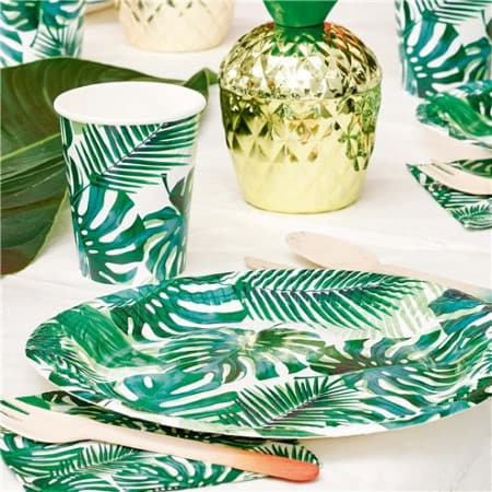 Tropical Fiesta Palm Leaf Plates I Jungle  Party Decorations I My Dream Party Shop UK