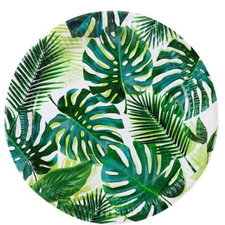Tropical Palm Leaf Party Plates I Tropical Party Supplies I My Dream Party Shop UK