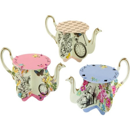 Alice Party Mini Teapot Cake Stands I Alice in Wonderland Party Tableware I My Dream Party Shop UK