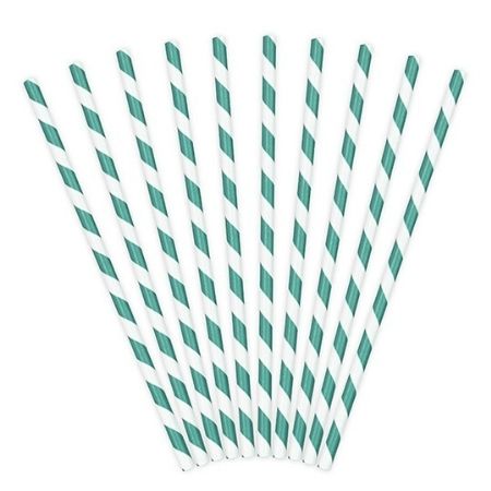 Turquoise and White Striped Straws I Turquoise Party Tableware I My Dream Party Shop UK