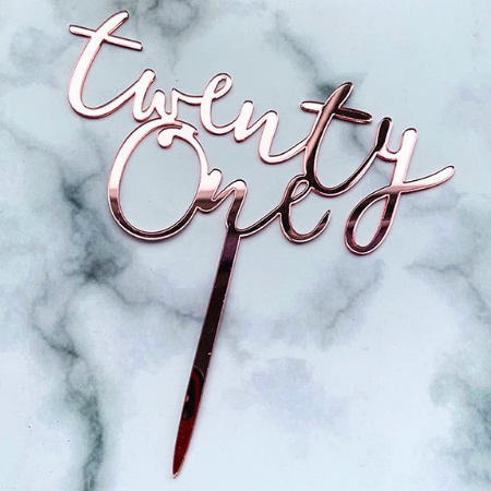 Twenty One Cake Topper Rose Gold I 21st Birthday Party Supplies I My Dream Party Shop
