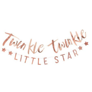 Twinkle Twinkle Little Star Rose Gold Garland I Baby Shower I My Dream Party Shop UK