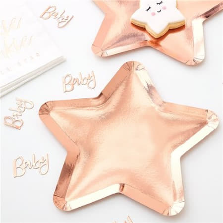 Twinkle Twinkle Rose Gold Star Shaped Plates I Ginger Ray I My Dream Party Shop I UK