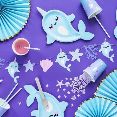 Narwhal Plates I Under the Sea Party Tableware I My Dream Party Shop UK