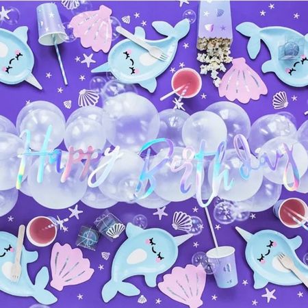 Narwhal Party Plates I Under the Sea Party Tableware I My Dream Party Shop UK