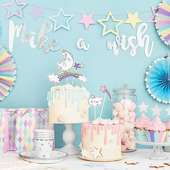 Unicorn Make A Wish Cake Toppers